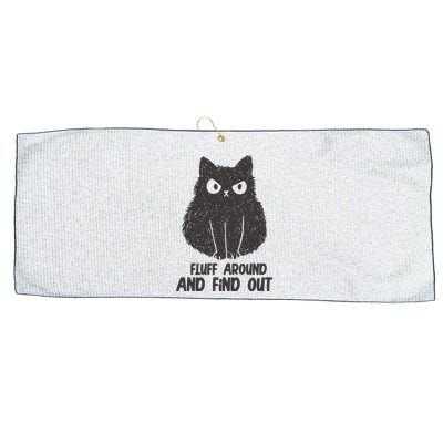 Fluff Around And Find Out Funny Cat Lover Large Microfiber Waffle Golf Towel