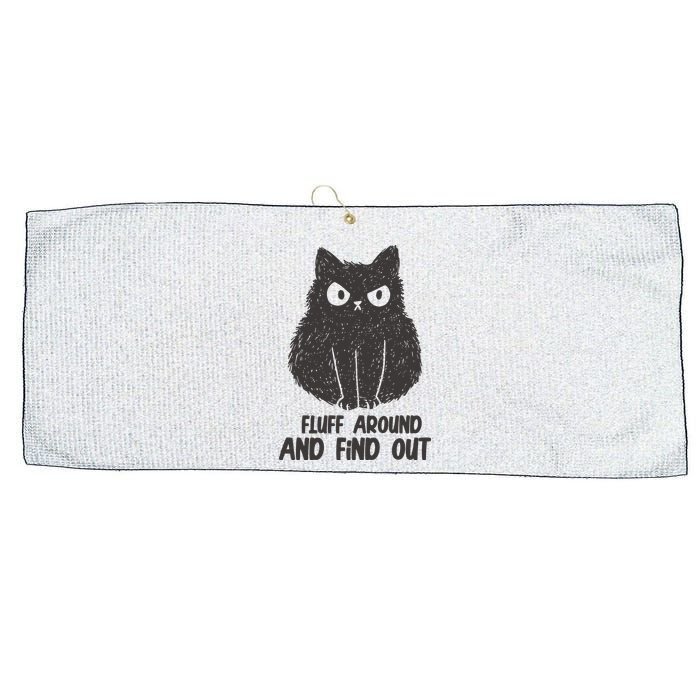 Fluff Around And Find Out Funny Cat Lover Large Microfiber Waffle Golf Towel