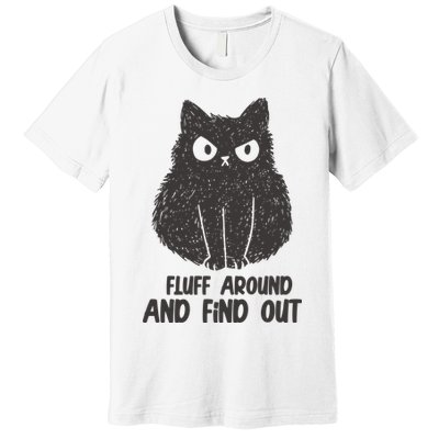 Fluff Around And Find Out Funny Cat Lover Premium T-Shirt