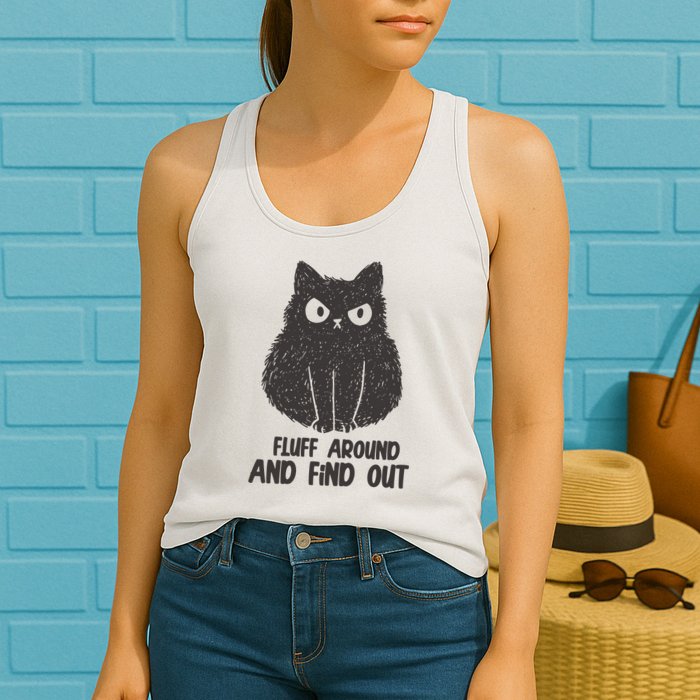 Fluff Around And Find Out Funny Cat Lover Womens Tank Top