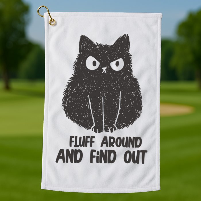 Fluff Around And Find Out Funny Cat Lover Golf Towel