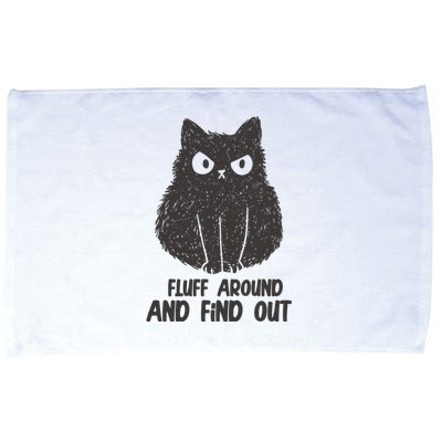 Fluff Around And Find Out Funny Cat Lover Microfiber Hand Towel