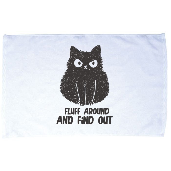 Fluff Around And Find Out Funny Cat Lover Microfiber Hand Towel