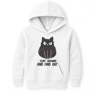 Fluff Around And Find Out Funny Cat Lover Kids Hoodie
