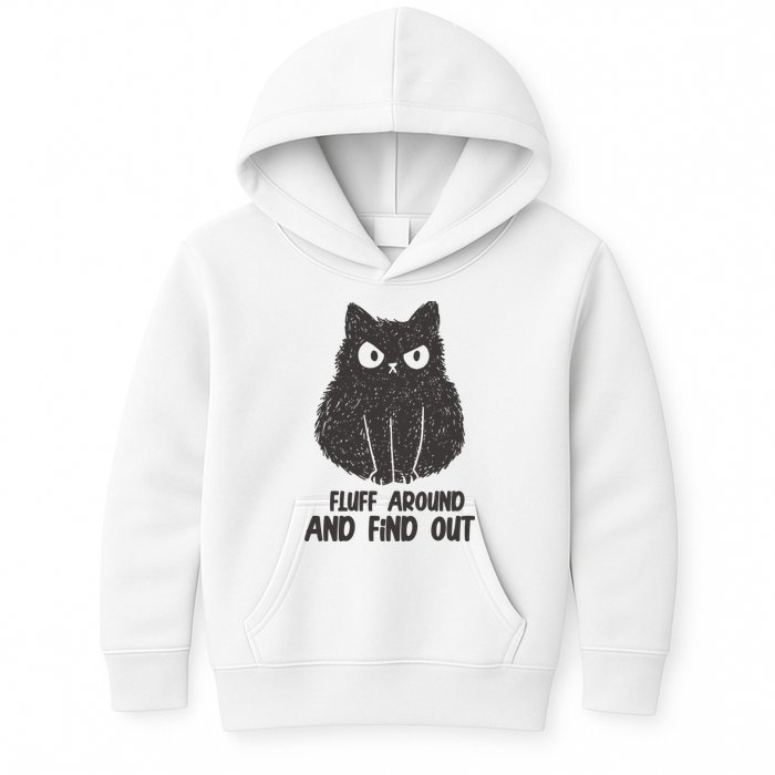 Fluff Around And Find Out Funny Cat Lover Kids Hoodie