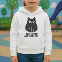 Fluff Around And Find Out Funny Cat Lover Kids Hoodie