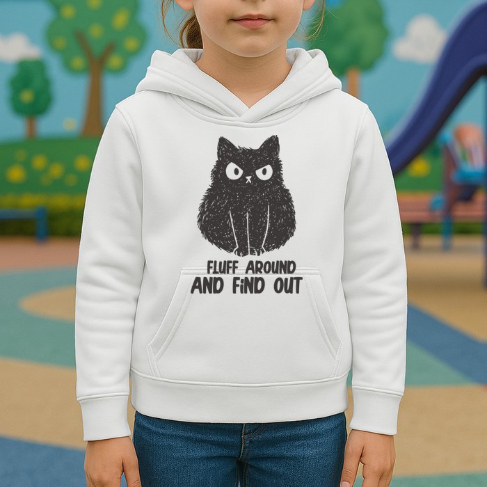 Fluff Around And Find Out Funny Cat Lover Kids Hoodie