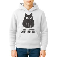 Fluff Around And Find Out Funny Cat Lover Kids Hoodie