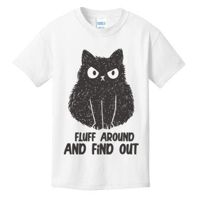 Fluff Around And Find Out Funny Cat Lover Kids T-Shirt