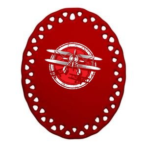 Flying Airplane Aviation Aircraft Flight Copilot Plane Pilot Ceramic Oval Ornament