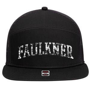 Faulkner Athletic Arch College University Alumni 7 Panel Mesh Trucker Snapback Hat