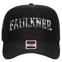 Faulkner Athletic Arch College University Alumni High Crown Mesh Back Trucker Hat