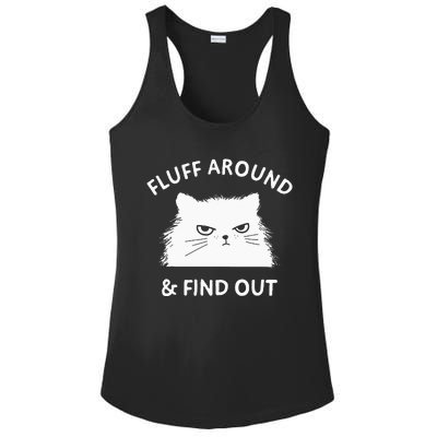 Fluff Around And Find Out Funny Cat Adult Humor Small Ladies PosiCharge Competitor Racerback Tank