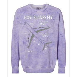 Funny Aviation Airplane Gift Pilot Colorblast Crewneck Sweatshirt