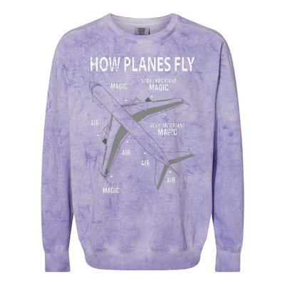 Funny Aviation Airplane Gift Pilot Colorblast Crewneck Sweatshirt