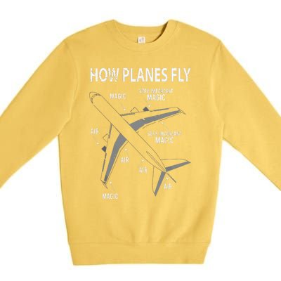 Funny Aviation Airplane Gift Pilot Premium Crewneck Sweatshirt