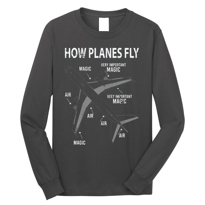 Funny Aviation Airplane Gift Pilot Long Sleeve Shirt