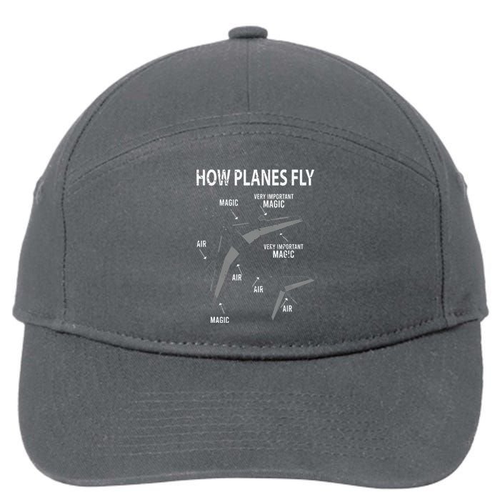 Funny Aviation Airplane Gift Pilot 7-Panel Snapback Hat