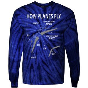 Funny Aviation Airplane Gift Pilot Tie-Dye Long Sleeve Shirt