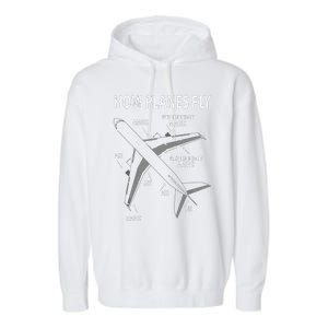 Funny Aviation Airplane Gift Pilot Garment-Dyed Fleece Hoodie