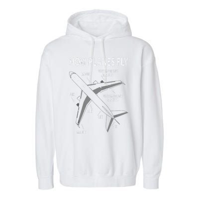 Funny Aviation Airplane Gift Pilot Garment-Dyed Fleece Hoodie