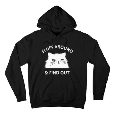 Fluff Around And Find Out Funny Cat Adult Humor Small Hoodie