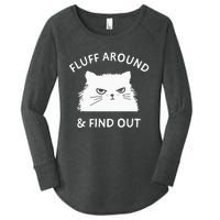 Fluff Around And Find Out Funny Cat Adult Humor Small Women's Perfect Tri Tunic Long Sleeve Shirt