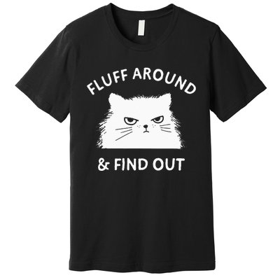 Fluff Around And Find Out Funny Cat Adult Humor Small Premium T-Shirt