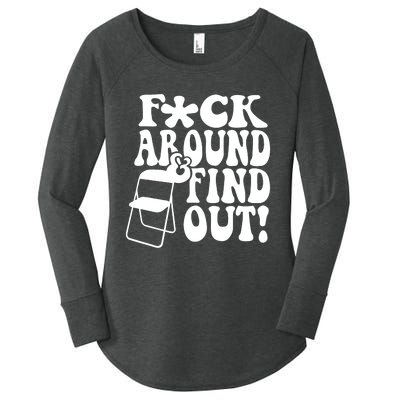 Fuck Around And Find Out Funny Sayings Folding Chair Women's Perfect Tri Tunic Long Sleeve Shirt