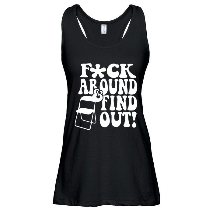 Fuck Around And Find Out Funny Sayings Folding Chair Ladies Essential Flowy Tank