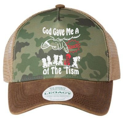 Funny Autism Appreciation God Gave Me A Touch Of The Tism Legacy Tie Dye Trucker Hat