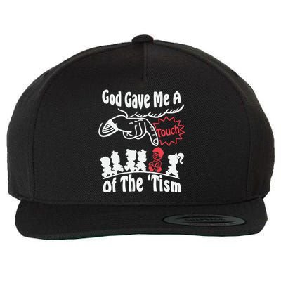 Funny Autism Appreciation God Gave Me A Touch Of The Tism Wool Snapback Cap