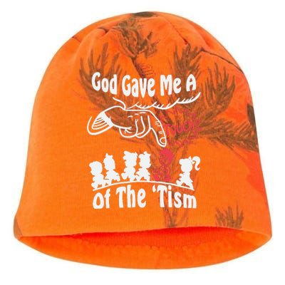 Funny Autism Appreciation God Gave Me A Touch Of The Tism Kati - Camo Knit Beanie