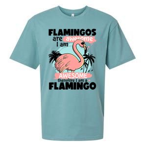 Flamingos Are Awesome I Am Awesome Funny Pink Flamingoes Gift Sueded Cloud Jersey T-Shirt