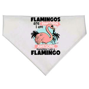 Flamingos Are Awesome I Am Awesome Funny Pink Flamingoes Gift USA-Made Doggie Bandana