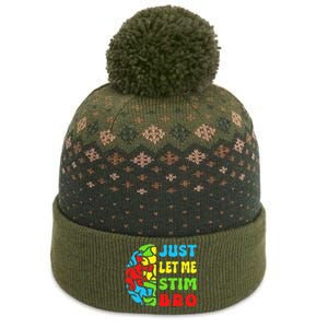 Funny Autism Awereness Neurodiversity Just Let Me Stim Bro The Baniff Cuffed Pom Beanie