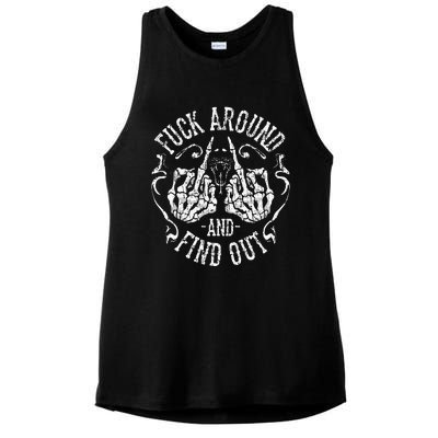 Fuck Around And Find Out Ladies PosiCharge Tri-Blend Wicking Tank