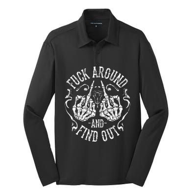 Fuck Around And Find Out Silk Touch Performance Long Sleeve Polo