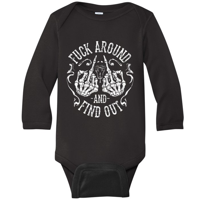 Fuck Around And Find Out Baby Long Sleeve Bodysuit