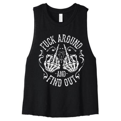 Fuck Around And Find Out Women's Racerback Cropped Tank