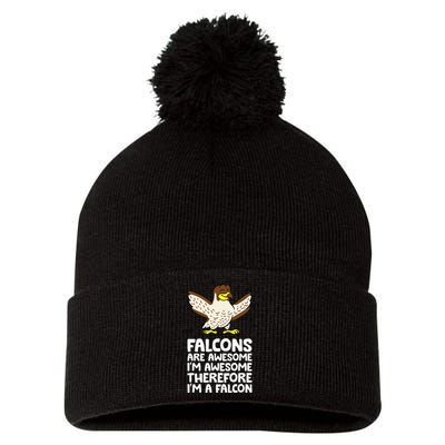 F.A.L.C.O.N.S. Are Awesome Im Awesome Therefore Im A Falcon Pom Pom 12in Knit Beanie