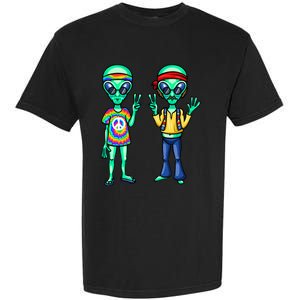 Funny Alien Alien Lover Hippie Aliens Believe In Aliens Garment-Dyed Heavyweight T-Shirt