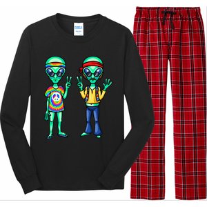 Funny Alien Alien Lover Hippie Aliens Believe In Aliens Long Sleeve Pajama Set