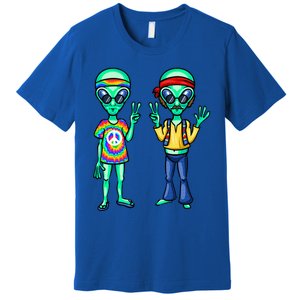 Funny Alien Alien Lover Hippie Aliens Believe In Aliens Premium T-Shirt