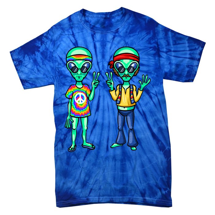 Funny Alien Alien Lover Hippie Aliens Believe In Aliens Tie-Dye T-Shirt