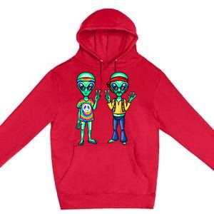 Funny Alien Alien Lover Hippie Aliens Believe In Aliens Premium Pullover Hoodie