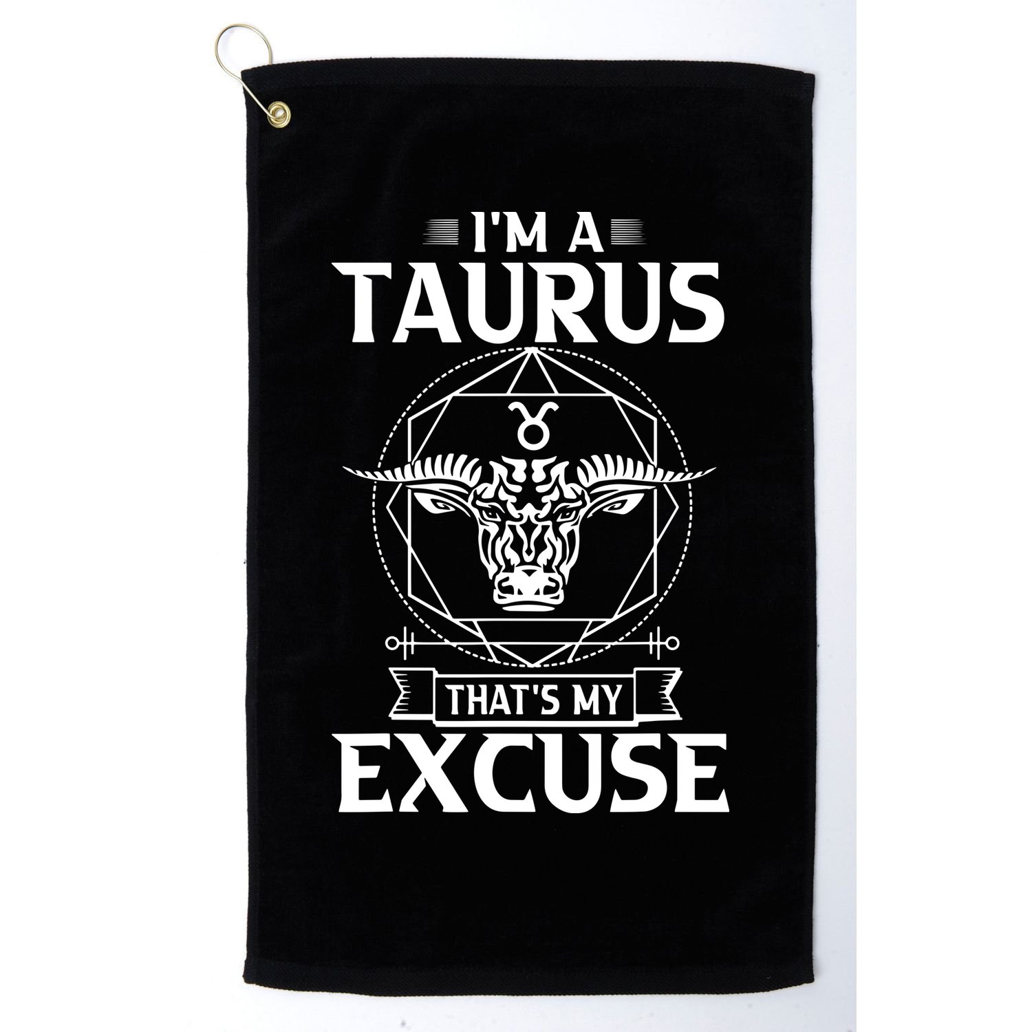 Funny Astrology April May Birthday Gifts Taurus Zodiac Sign Golf Towel