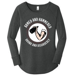 Funny Armed And Hammered Drunk And Disorderly Women's Perfect Tri Tunic Long Sleeve Shirt