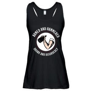 Funny Armed And Hammered Drunk And Disorderly Ladies Essential Flowy Tank