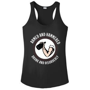 Funny Armed And Hammered Drunk And Disorderly Ladies PosiCharge Competitor Racerback Tank